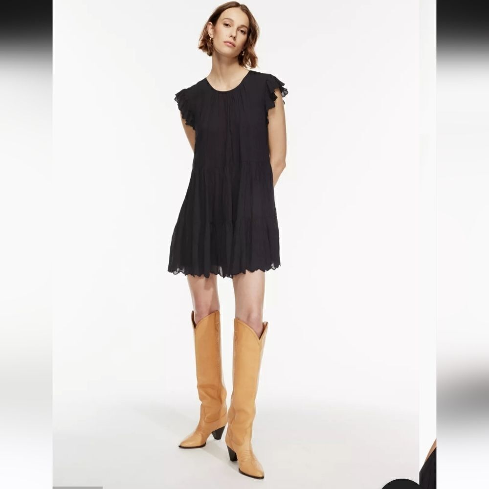 Aritzia Wilfred Sidonie Dress Black Baby Doll Tiered Small